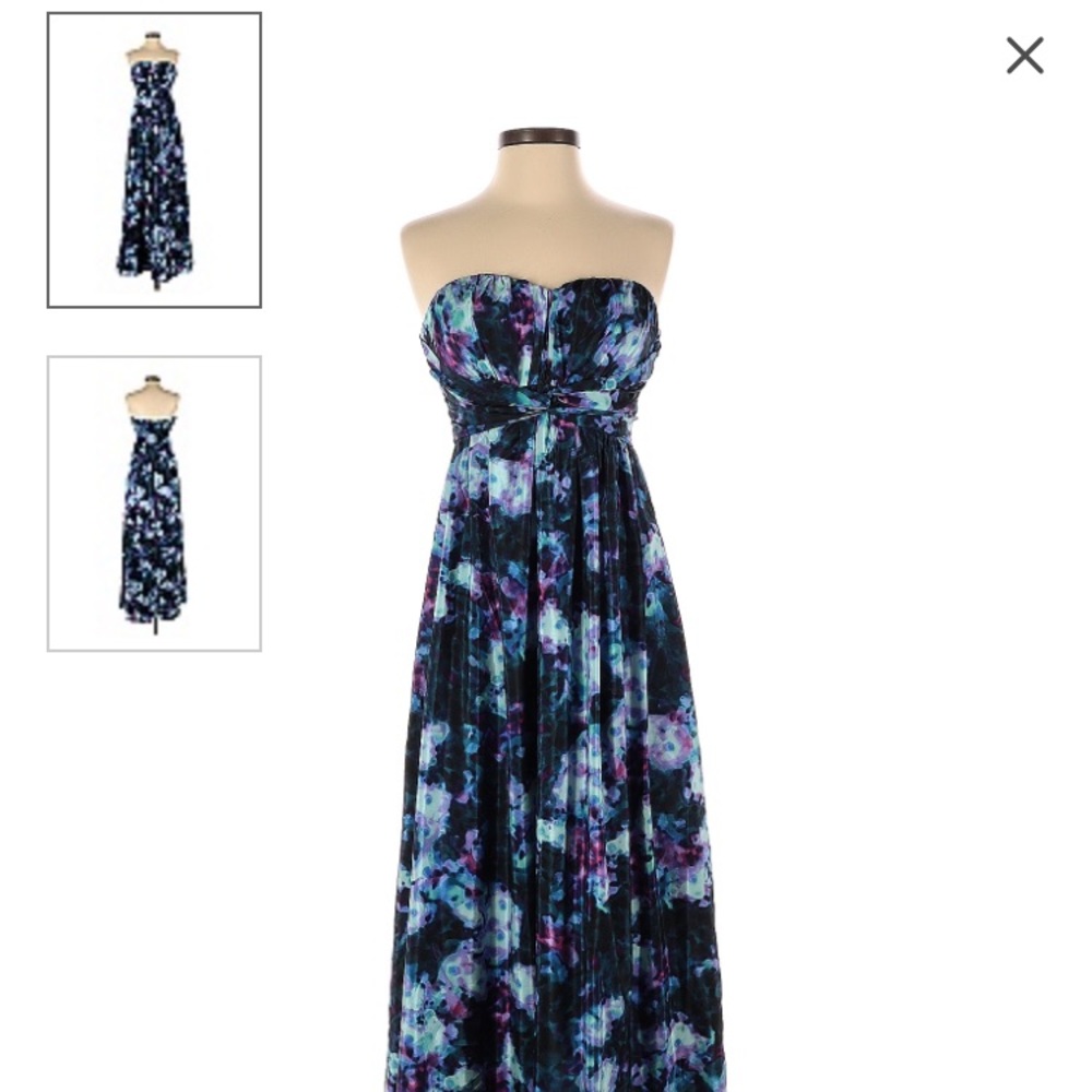 Strapless watercolor dress